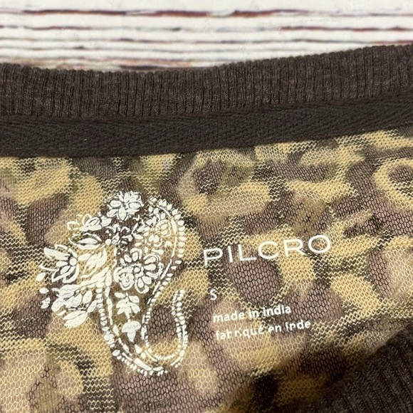 Pilcro Anthropologie Boxy Heritage Cheetah Print Light Burnout Top - Picture 3 of 9